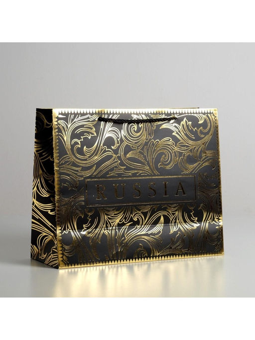 Цена за 2 шт. Пакет подарочный, упаковка, «Gold Russia», 32×26×12 см
