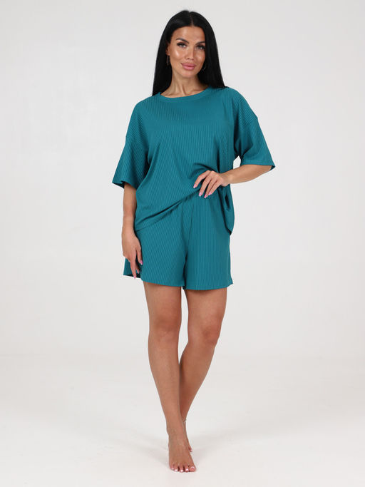 012 ЖЕНСКАЯ ПИЖАМА (шорты) (Бирюза) - А-дина фото 2