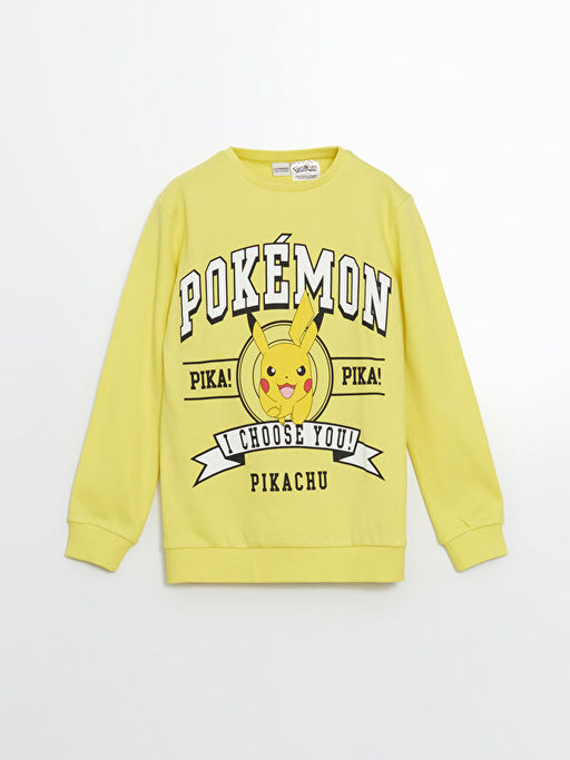 Bisiklet Yaka Pikachu Bask?l? Erkek ?ocuk Ti??rt