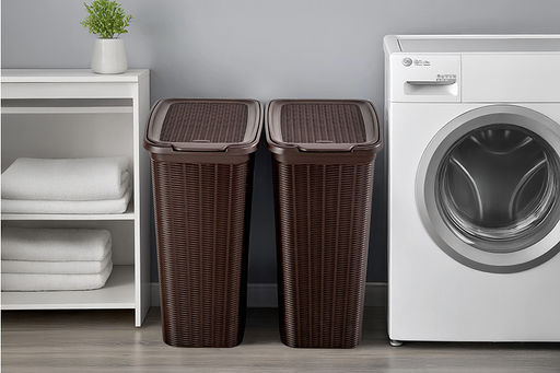 Корзина для белья 36 л 39*28,5*54,5 см с крышкой Элеганс (коричневый) (модель 606) - Elan gallery фото 5