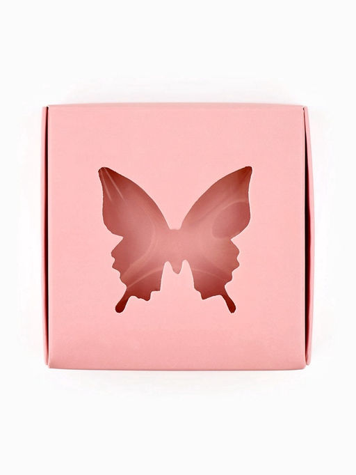 Цена за 5 шт. Коробка под бижутерию с окном Бабочка, 7.5?7.5?3 см