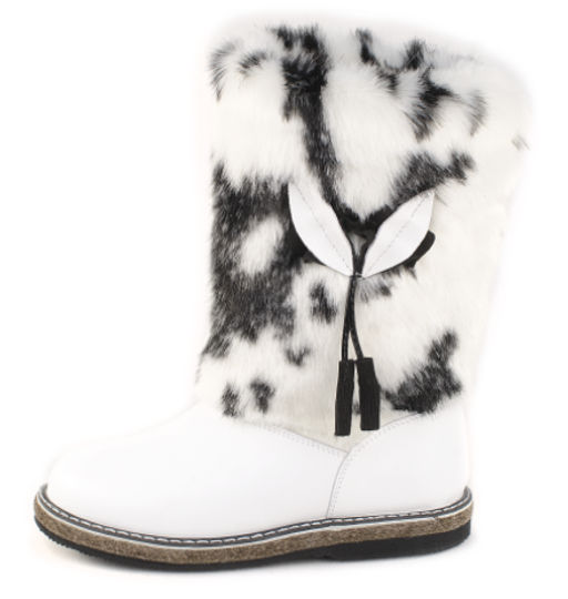 Унты женские на войлоке белые, бело-черный мех - Roshva фото 2