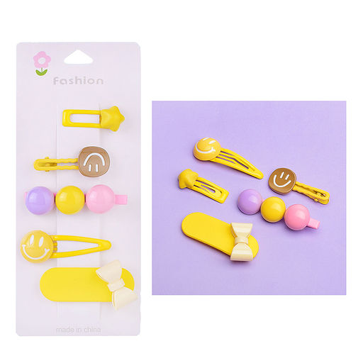 Набор заколок для волос "Смайлики" в пакете