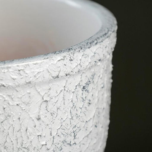 Горшок для цветов «Белое серебро», 2.4 л, d=17 см, h=17.4 см, керамика, с поддоном, белый