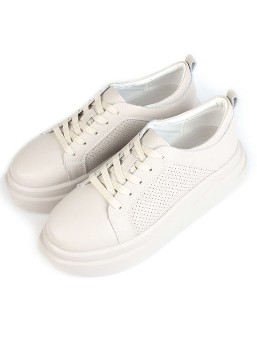 05-PDE36-2 BEIGE Кроссовки женские (натуральная кожа) - Фабричный китай фото 3