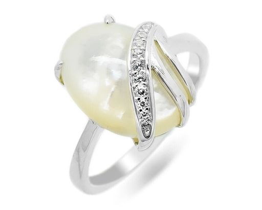 Кольцо из серебра перламутр, МЦВ064