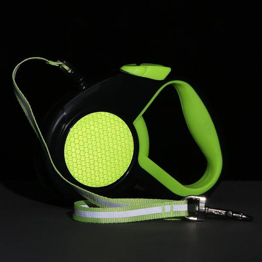 Рулетка Пижон светоотражающая, 3 м, до 15 кг, трос, прорезиненная ручка, зелёная  фото 6