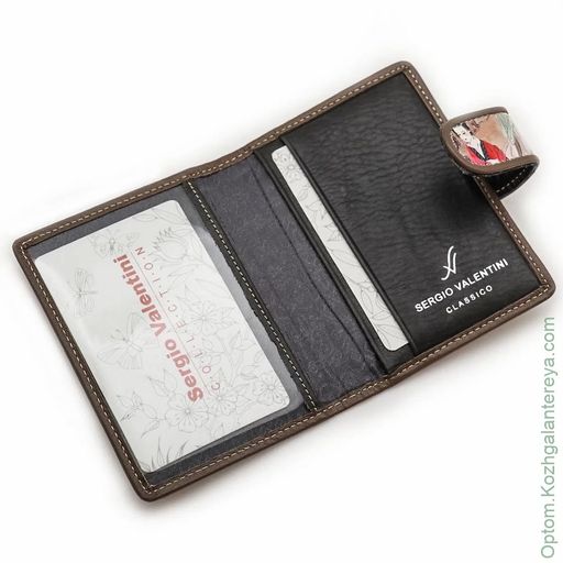 Женская кожаная визитница Sergio Valentini СВ 8138/1-010  фото 7