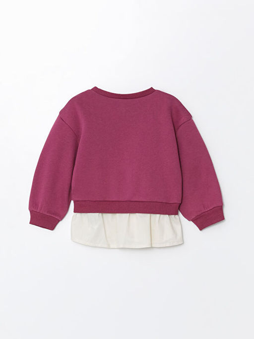 Bisiklet Yaka Bask?l? Kal?n K?z Bebek Sweatshirt - Waikiki фото 2