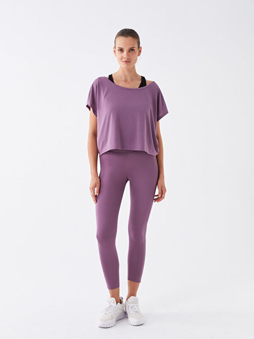 Beli Lastikli D?z ?nterlok Kad?n Spor Tayt