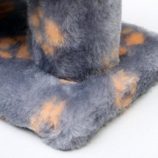 Когтеточка Горка мини-версия, 29 х 14 х 14 см, ковролин, серая с лапками - Пижон фото 6