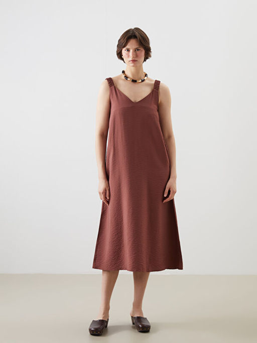 V Yaka Ask?l? A Kesim Elbise