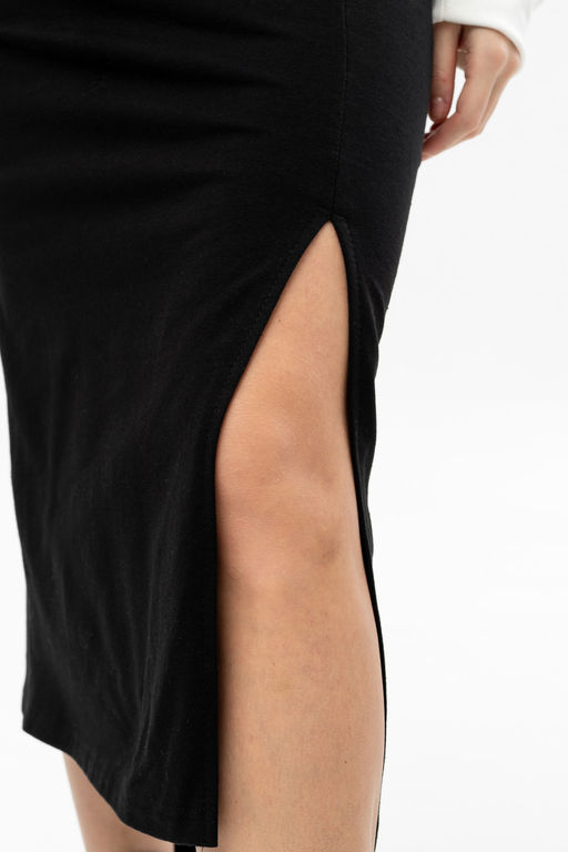 Стильная юбка-карандаш с разрезом Футер 2-х нитка