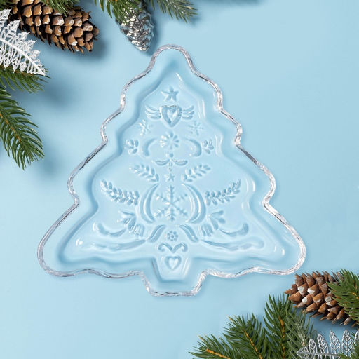 Блюдо «Новогоднее чудо. Ель», 22.2×21.2×2.7 см, стекло, прозрачное