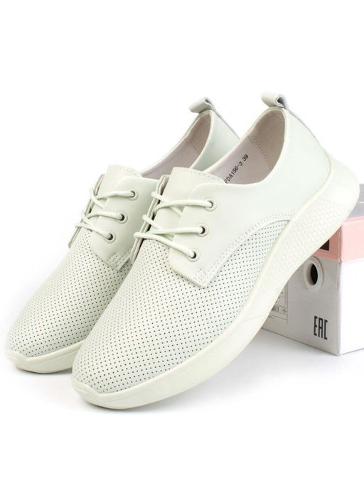 03-PDA156-3 LT. GREEN Полуботинки спортивные женские (натуральная кожа)