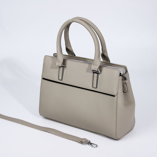 Сумка-тоут на молнии, наружный карман, цвет светло-серый - Simaland фото 6