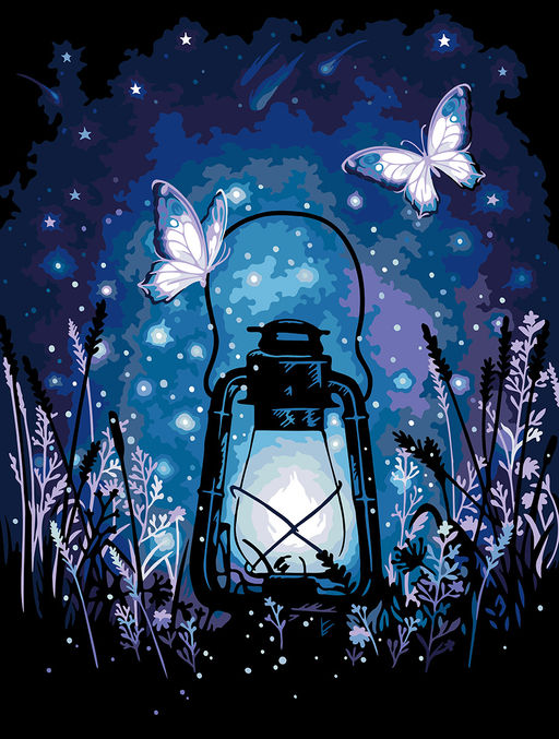 ФРЕЯ PNB/PMDD-292 Набор для раскрашивания по номерам ( со светодиодами ) 40 х 30 см Магический свет