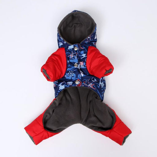 Комбинезон зимний для животных Лыжник, XS (ДС 18-20, ОШ 22-24, ОГ 29-30 см), микс - Пижон фото 5