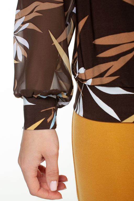 Блузка женская 4130-24/09/Оливково-зеленый, коричневый - Rise фото 8