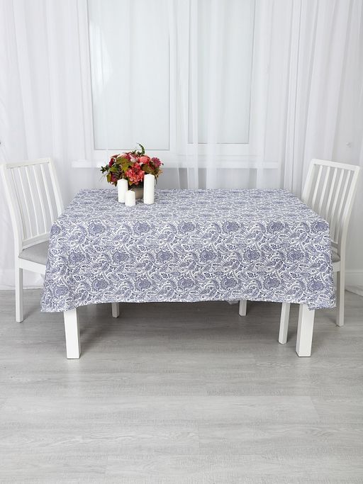 Скатерть из рогожки Персия голубой 150х180 - Амавес-текстиль фото 2