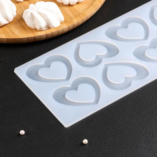 Форма для шоколада Доляна Любовь, силикон, 8 ячеек, 24?11?0,3 см, цвет прозрачный  фото 2