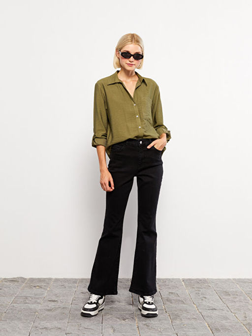 Mars Flare D?z Cep Detayl? Kad?n Jean Pantolon