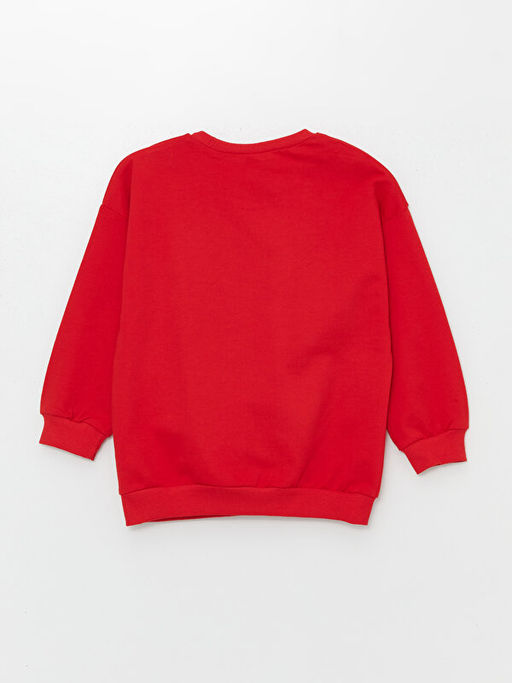 Bisiklet Yaka Uzun Kollu Bask?l? Erkek Bebek Sweatshirt 2li