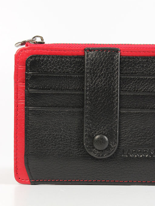 LACCOMA кредитница LA-6525-черный-красный натуральная кожа  фото 3