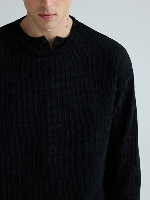 Bisiklet Yaka Erkek Triko Kazak