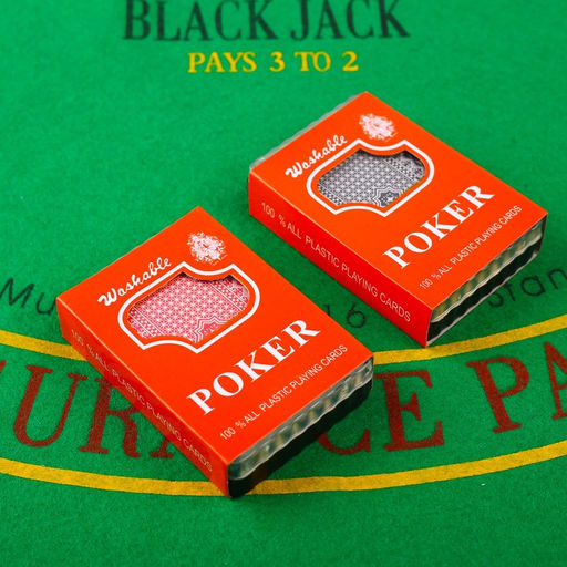 Карты игральные пластиковые 54 шт., 28 мкм, 6,5×9 см, чёрные