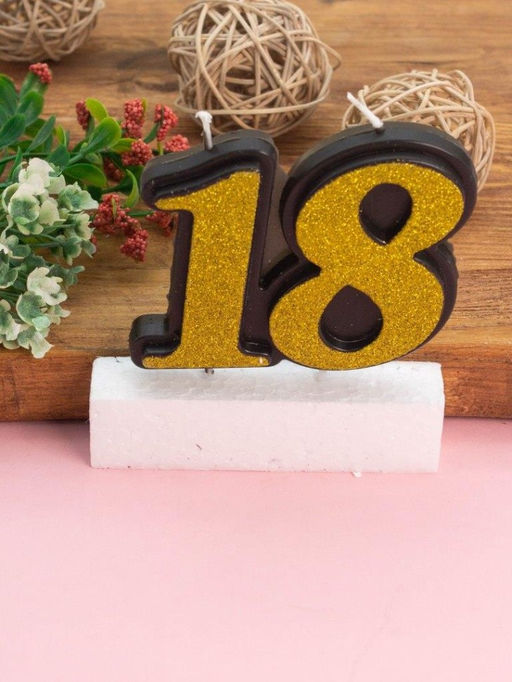 Свеча для торта "Happy B-day 18" (120 мм)