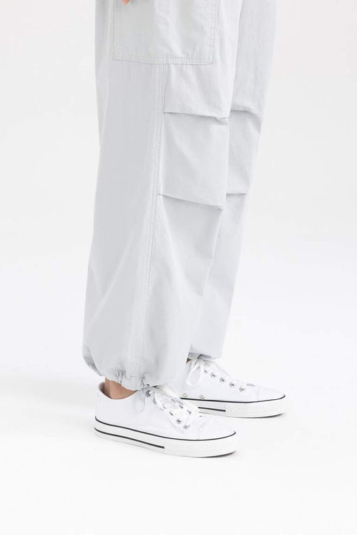 Классные брюки из 100% хлопка из поплина Parachute - Defacto фото 9