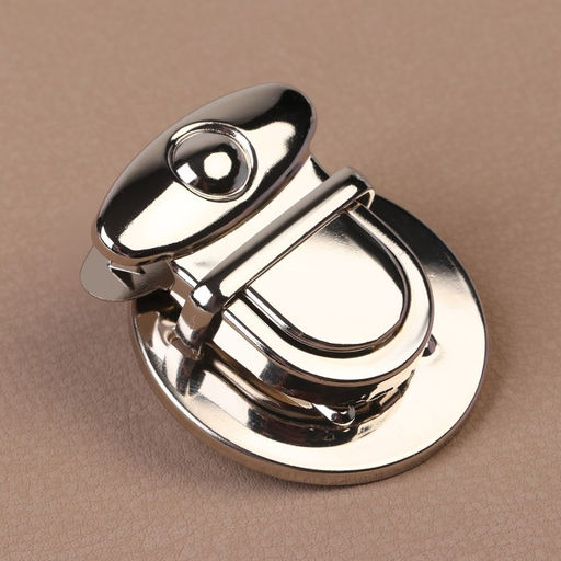 Цена за 3 шт. Застёжка для сумки, 3.8 × 3.8 см, цвет серебряный