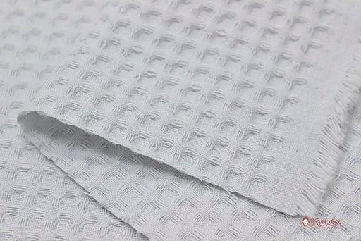 Вафельное премиум-полотно Italy цв.Жемчужно-серый, ш.1.5м, хлопок-100%, 240гр/м.кв - Купава фото 4