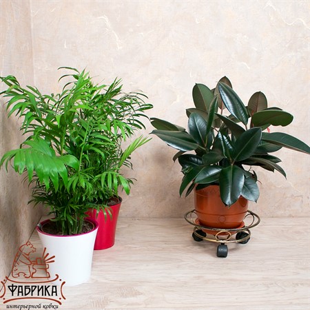 Подставка для цветов 12-002 напольная на колесах - Фабрика интерьерной ковки фото 4