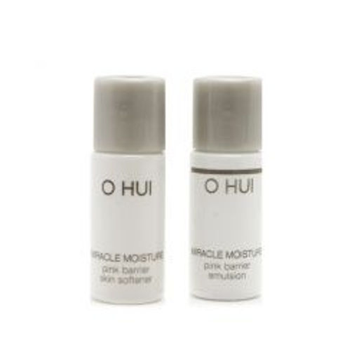 Sample Тонер и эмульсия интенсивно увлажняющие O HUI Miracle Moisture Pink Barrier Skin Softener & Emulsion 5ml+5ml, Softener 5ml+Emulsion 5ml