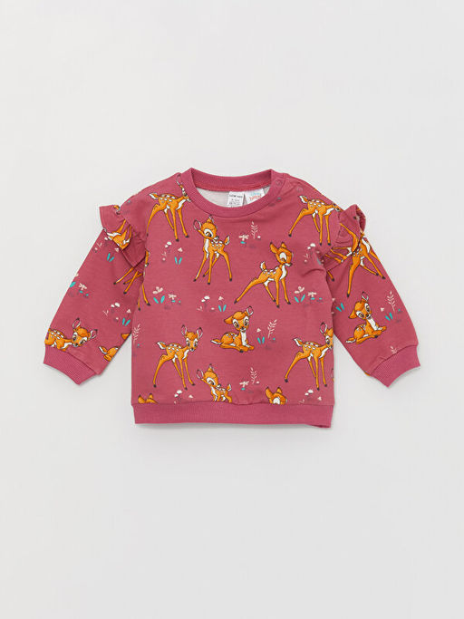 Bisiklet Yaka Bambi K?z Bebek Sweatshirt ve Tayt 2li - Waikiki фото 2