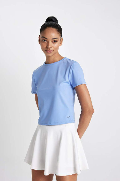 DeFactoFit Облегающая футболка с круглым вырезом и принтом Спортсмен с короткими рукавами  фото 4