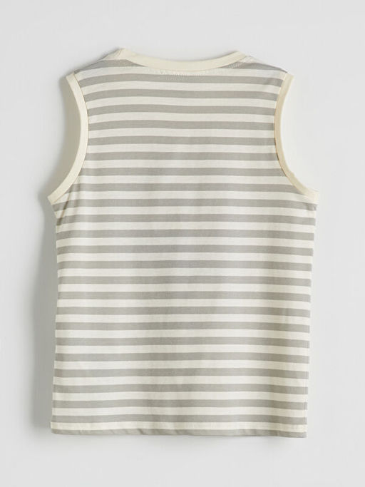 Bisiklet Yaka ?izgili Erkek ?ocuk Atlet