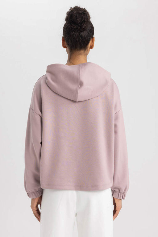 Толстовка из плотной ткани с капюшоном и принтом DeFactoFit  фото 6