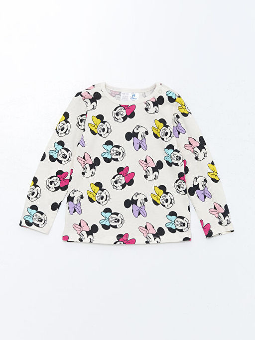 Bisiklet Yaka Uzun Kollu Minnie Mouse Bask?l? K?z Bebek Pijama Tak?m? - Waikiki фото 2