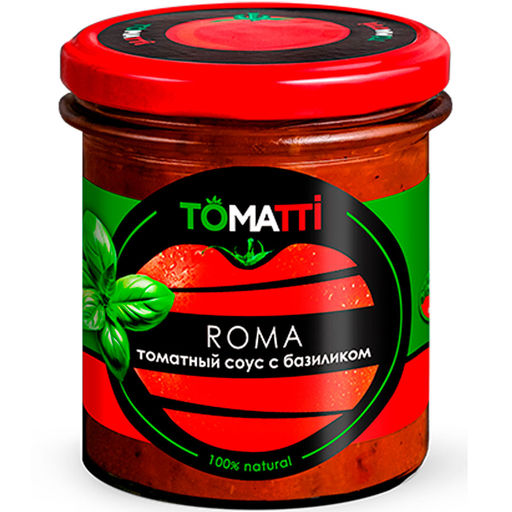 Соус Томатный ТОМАТТИ ROMA с базиликом 340гр