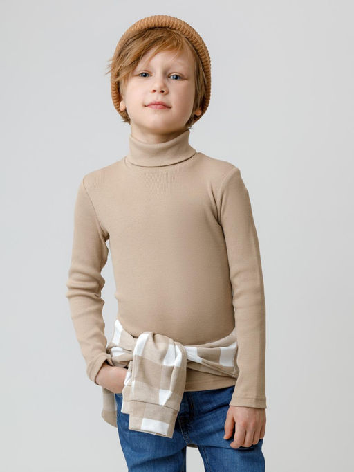 КР 301477/темно-бежевый 1304 к574 джемпер (водолазка) для мал