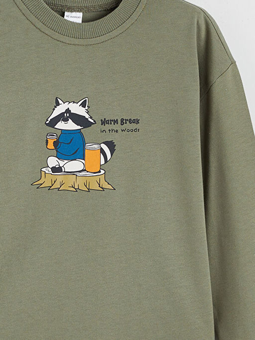 Bisiklet Yaka Bask?l? Erkek ?ocuk Ti??rt