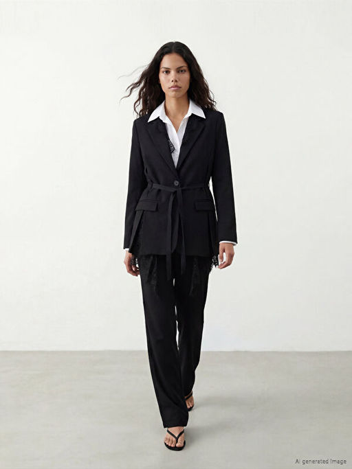 Dantel Detayl? Kad?n Blazer Ceket