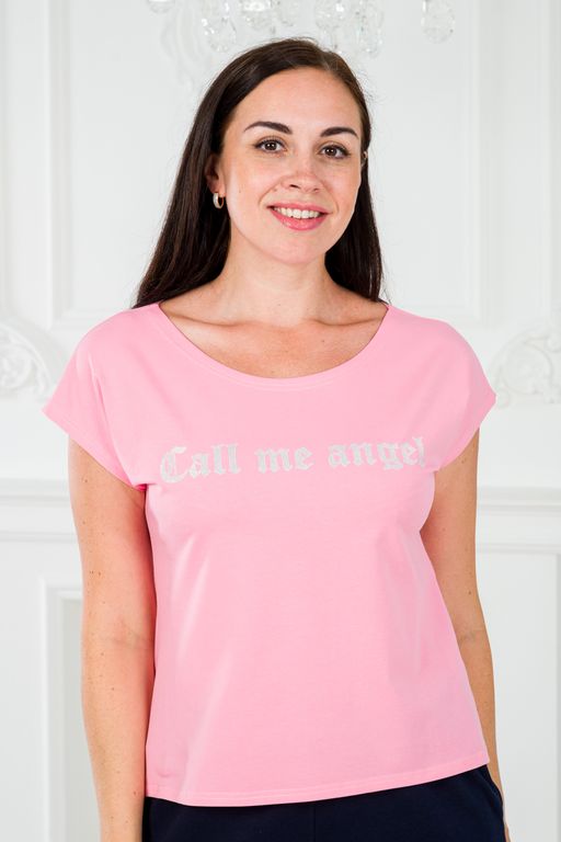Футболка женская из вискозы Лирика розовый Call me angel - Амадэль фото 3