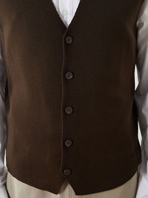 Standart Kal?p V Yaka Erkek Triko Yelek