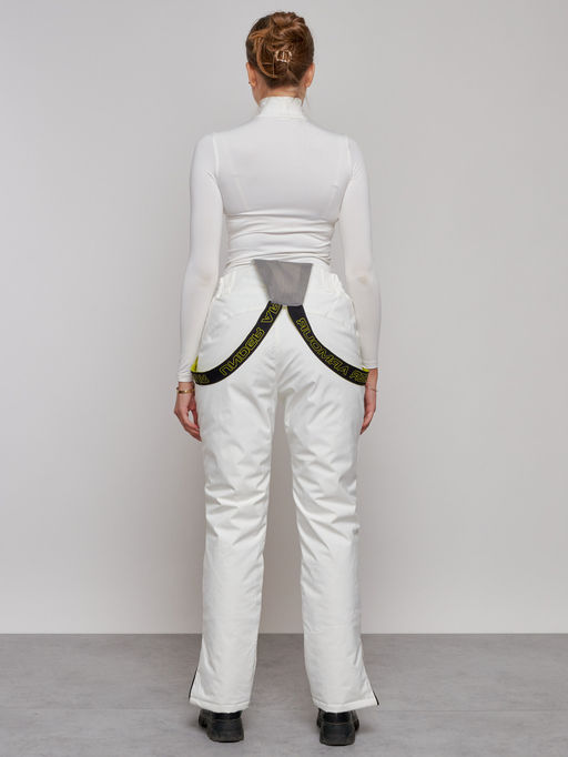 Полукомбинезон утепленный женский зимний горнолыжный белого цвета 526Bl - Chunmai фото 18