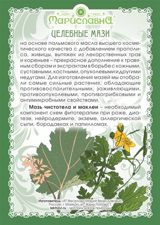 Мазь Чистотела и маклеи - Мариславна фото 2
