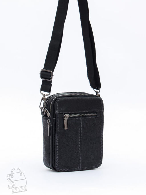 Сумка мужская кожаная 8611S black Fuzhiniao